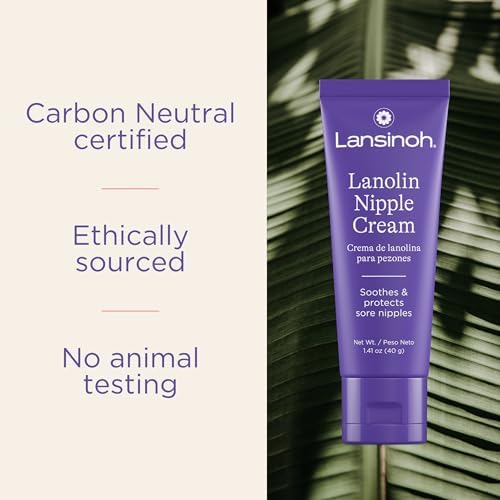 Lansinoh Lanolin Nipple Cream, Safe for Baby and Mom, Breastfeeding Essentials, 1.41 Ounces