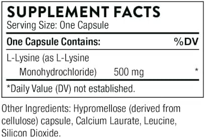 Thorne Research L-Lysine Supplement - 60 Capsules