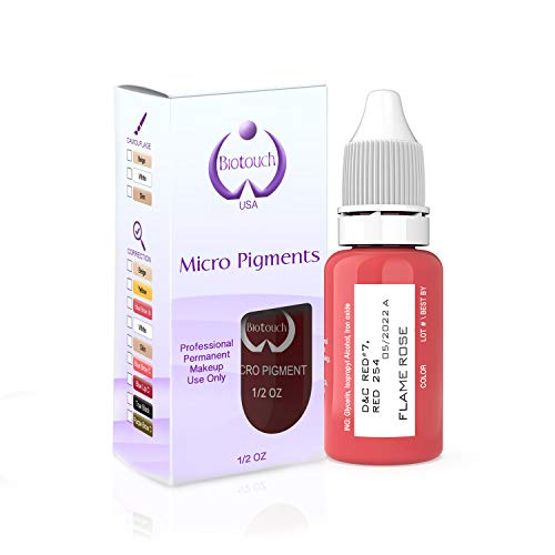 Biotouch Rose Line Lip Micropigment - Flame Rose Permanent Ink, 1/2 oz