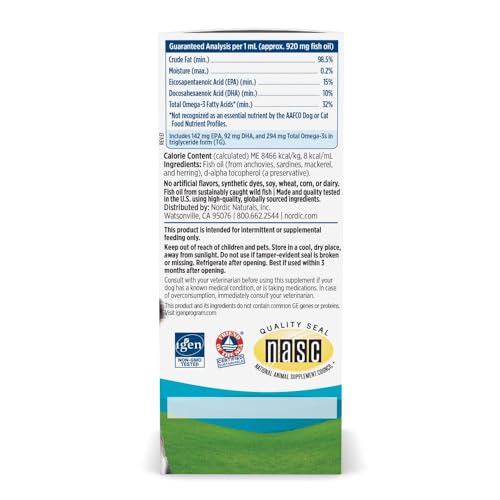 Nordic Naturals Omega-3 Pet Supplement for Cats & Small Breed Dogs - 2 fl oz (60 ml)