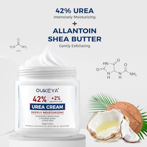 OUKEYA Urea Cream 42% + Salicylic Acid 2% - 350g for Dry Cracked Feet