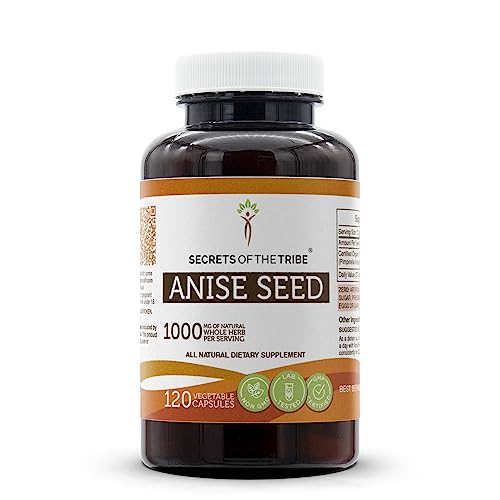 Secrets of the Tribe Anise Seeds for Digestion, 120 Capsules, 1000 mg