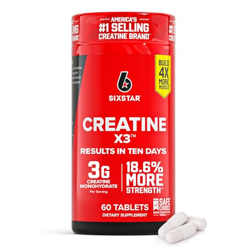 Six Star Elite Series Creatine X3 - 60 Tablets for Muscle Growth & Strength
