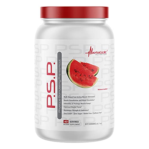 Metabolic Nutrition P.S.P. Physique Stimulating PreWorkout 672g Zero Sugar Caffeine Free – Watermelon