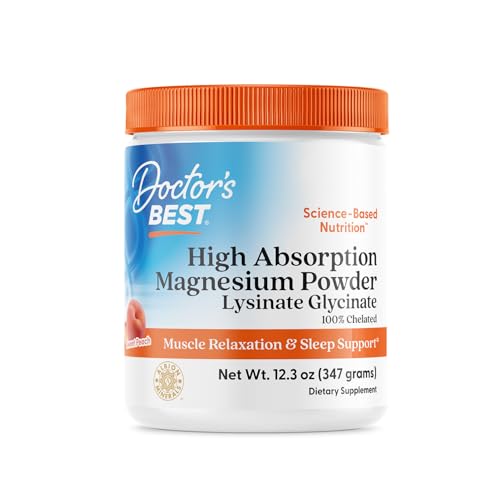 Doctor's Best High Absorption Chelated Magnesium Powder - Peach Flavor