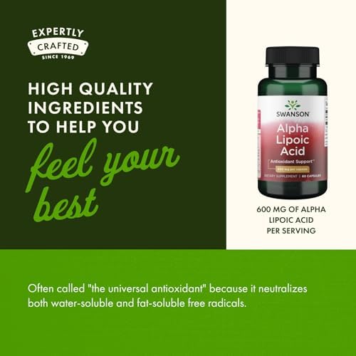 Swanson Alpha Lipoic Acid 600mg: Powerful Antioxidant Support (60 Capsules)