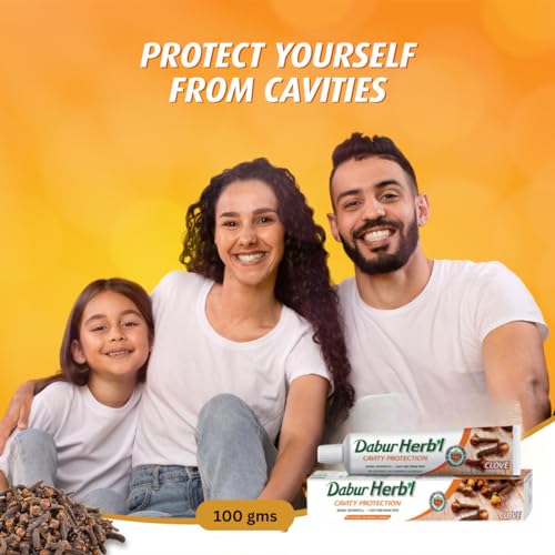 Dabur Herbal Cavity Protection Clove Toothpaste - 4x100g Family Pack