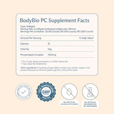 BodyBio PC Phosphatidylcholine + Phospholipids - Liposomal for Brain & Cell Health - 60 Softgels