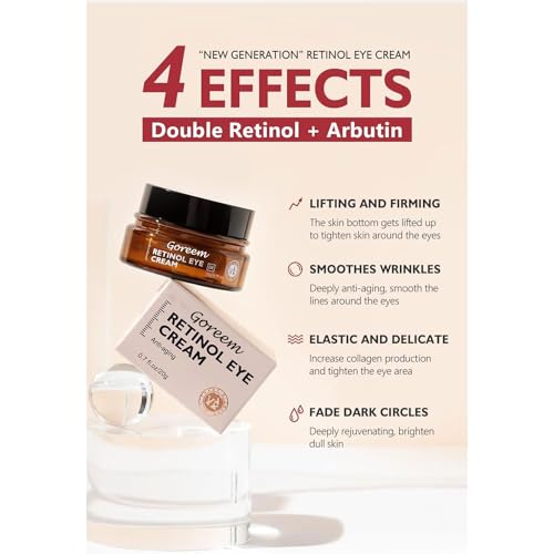 Retinol Eye Cream for Dark Circles & Fine Lines - Anti-Aging, Brightening & Hydration, 20g