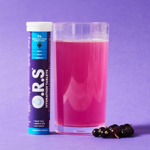 O.R.S Hydration Tablets, Natural Blackcurrant Flavour, 96 Tablets (Pack Of 4 X 24) (OORSB96)