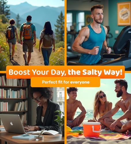 Ultra Lyte SaltyBoost Drink Mix - 24 Sachets - Sugar-Free Salty Orange Electrolytes Powder with High Sodium, Trace Minerals & Coconut Water | Hydration for Fitness & Wellness