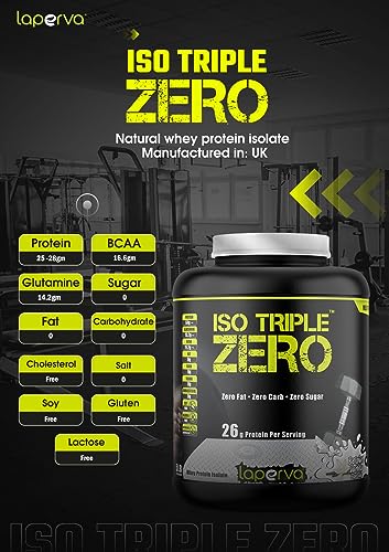 Laperva ISO Triple Zero Next Generation Protein Powder - 28g Protein per 30g Serving - Isolated Whey Protein Powder - Belgian Chocolate, 5 LB