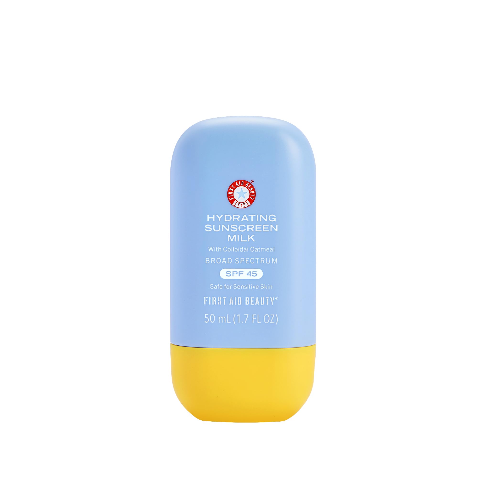 First Aid Beauty Hydrating Sunscreen Milk with Colloidal Oatmeal SPF 45, 24-Hour Hydration, 1.7 oz