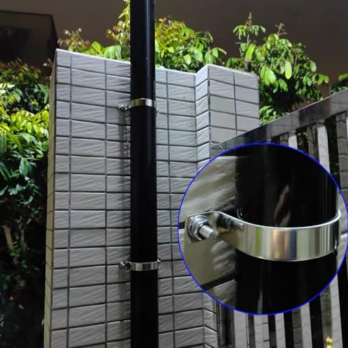 Pipe Strap Clamp Ø 40 mm Heavy Duty Metal U Bracket - Stainless Steel Conduit Clamps for Pipe Mounting, 10 Pcs