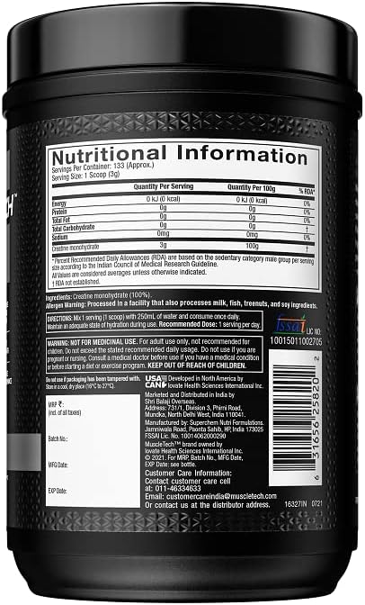 MuscleTech Platinum 100% Creatine Powder - Unflavored - 400g