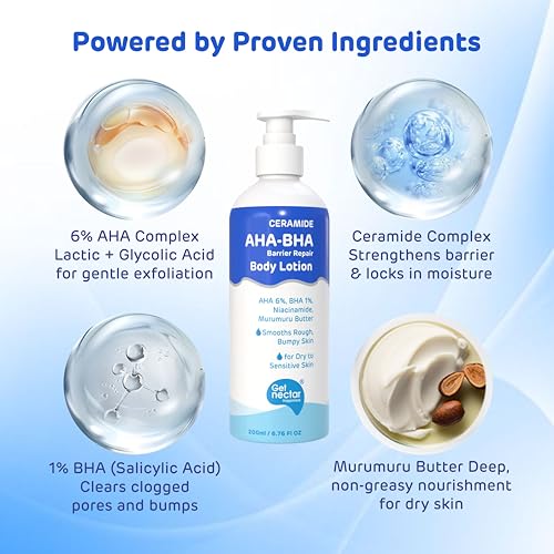Ceramide AHA 6% + BHA 1% Barrier Repair Body Lotion | Hydrating & Exfoliating Formula