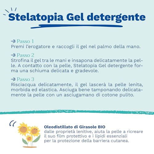 Mustela Stelatopia Eczema-Prone Skin Cleansing Gel 200ml - Baby Face & Body Wash with Natural Avocado & Sunflower Oil