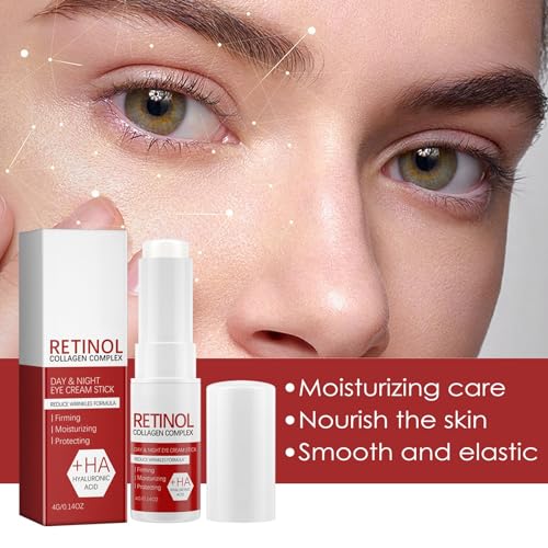 Retinol Day & Night Eye Cream Stick 4g Dual-Action Anti-Aging For Dark Circles & Puffiness