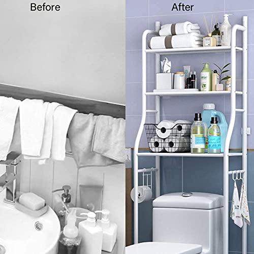 3-Tier Over-the-Toilet Storage Rack - Bathroom Space Saver Shelf Organizer