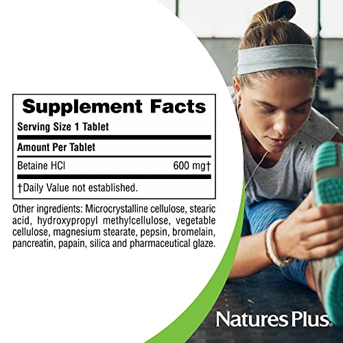 Nature's Plus Betaine Hydrochloride 600mg Tablets - 90 Count