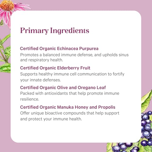 PURE SYNERGY Rapid Rescue Organic Immune Support Capsules - Herbal Immune Supplement with Echinacea, Elderberry & Olive Leaf