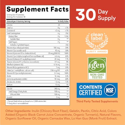 SmartyPants Kids Fiber Gummies - 120 Count - Dietary Supplement