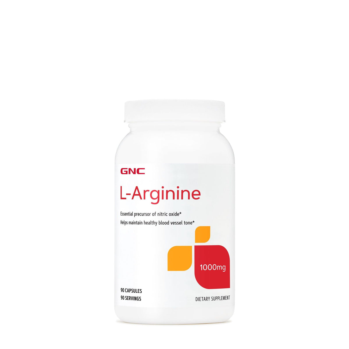 GNC L-Arginine 1000mg - 90 Caplets for Nitric Oxide Production