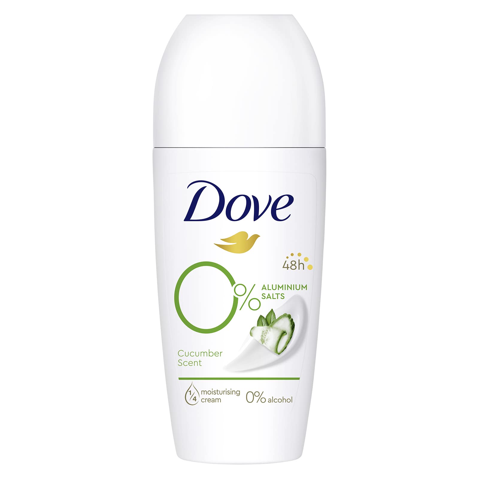 Dove Deodorant Roll-On Cucumber Fragrance - Aluminum-Free, 48H Protection, 50ml