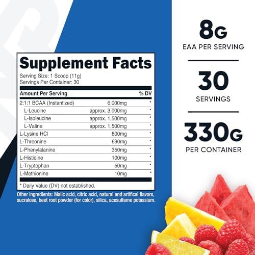 Nutricost EAA Powder: Fuel Your Muscles with Essential Amino Acids (Fruit Punch)