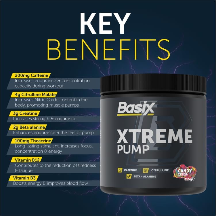 Basix Xtreme Pump Candy Crush Pre-Workout - 315g