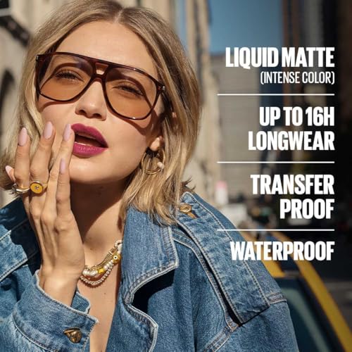 Maybelline New York Super Stay Matte Ink Liquid Lipstick – 16H Longwear, Transferproof, Smudgeproof – Shade 510 Charmer