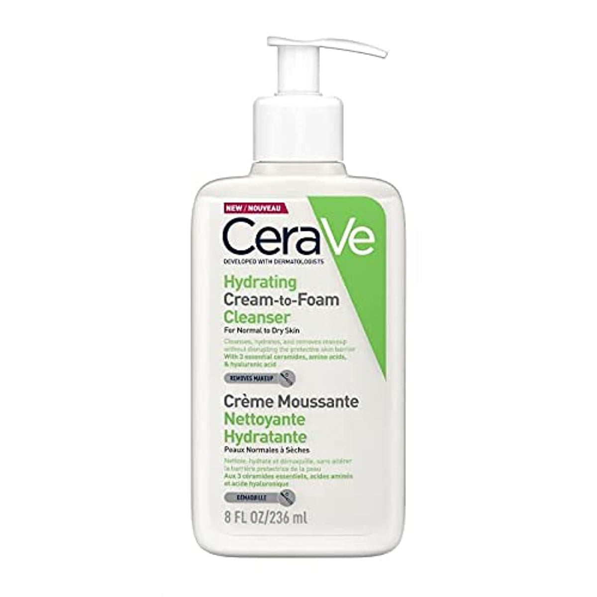 CeraVe Hydrating Cream-to-Foam Cleanser | Fragrance Free Face Wash