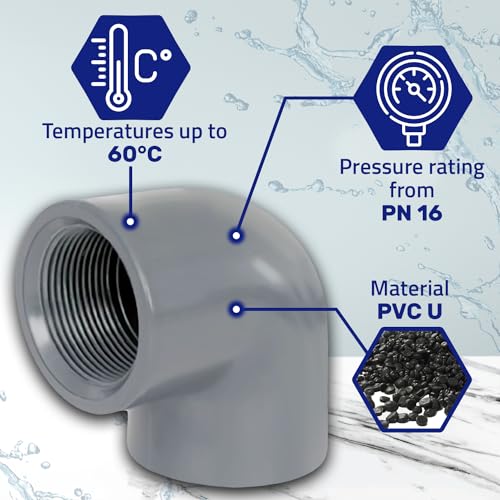 90° Elbow PVC U with Internal Thread Ø 32mm - 10 Year Warranty by MONTERAL