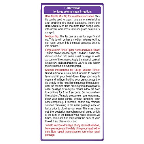 NeilMed NasaMist Multi-Purpose Saline Spray - All-in-One Nasal Relief, 6.0 oz