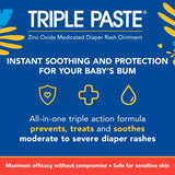 Triple Paste 3X Max Diaper Rash Ointment 2 oz | Maximum Strength Zinc Oxide