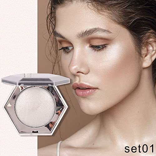 evpct Pearl White Silver Face Highlighter - Shimmer Glitter Diamond Sparkle