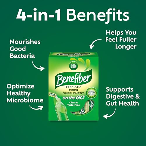Benefiber On the Go Prebiotic Fiber Supplement - Unflavored Daily Digestive Health Powder