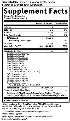 Garden of Life Kids Probiotics Vitamins C & D - Watermelon (30 Chewables)