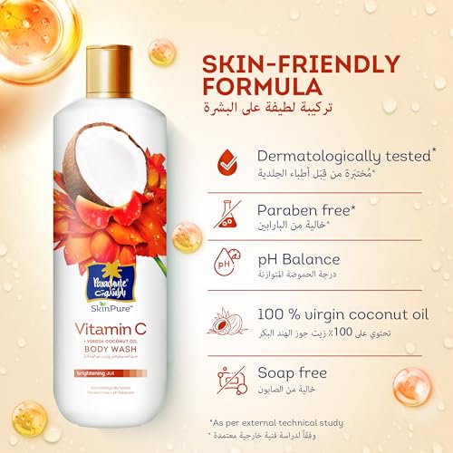 Parachute Skin Pure Body Wash with Vitamin C & 100% Virgin Coconut Oil – Brightening & pH Balancing – 400ml