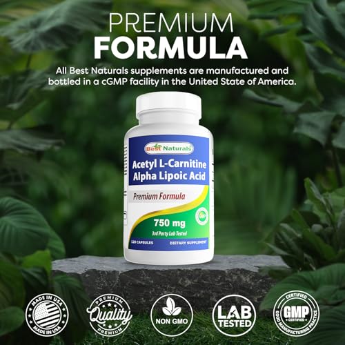 Best Naturals Acetyl L-Carnitine & Alpha Lipoic Acid 750mg - 120 Capsules