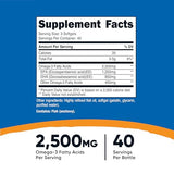 Nutricost Omega 3 Fish Oil 2500mg - 120 Softgels - Wild Caught - 1200mg EPA 850mg DHA - Non-GMO, Gluten Free