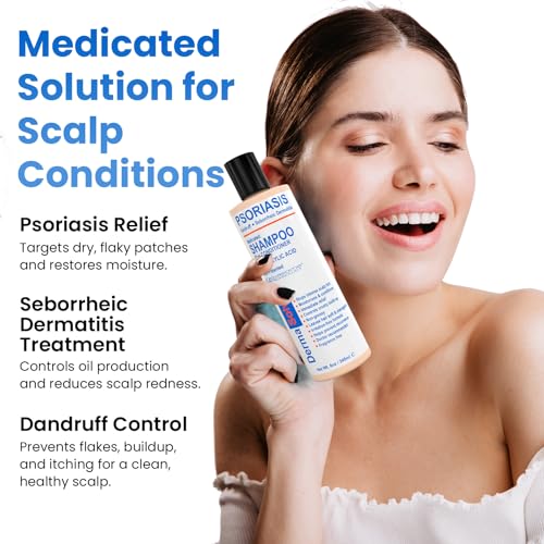 Dermasolve Psoriasis & Dandruff Shampoo + Conditioner - 8.0 oz for Itchy, Flaky Skin