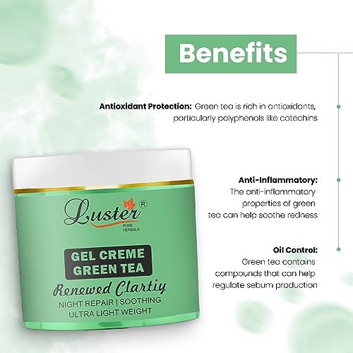 Luster Green Tea Gel Crème (Renewed Clarity) - Pack of 2, 100g Each