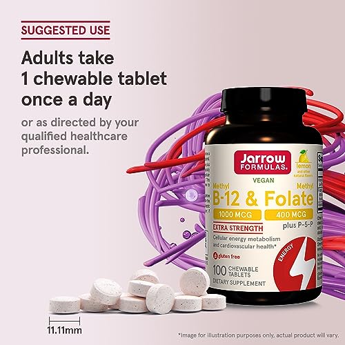 Jarrow Formulas Methyl B12 & Folate Lozenges - Energy & Mood Support