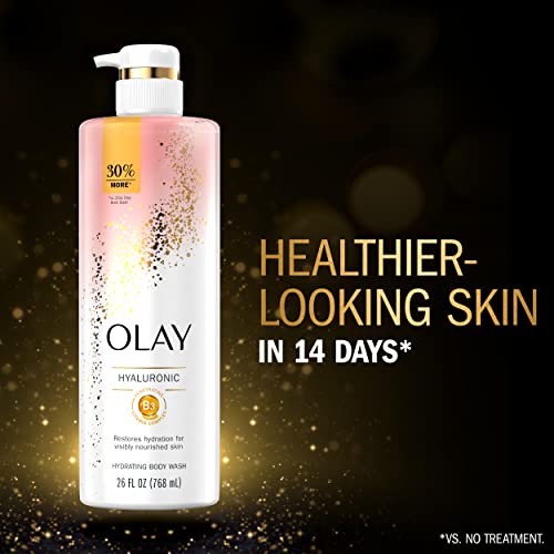 Olay Cleansing & Moisturizing Body Wash with Vitamin B3 & Hyaluronic Acid - 4 Pack (26 fl oz Each)