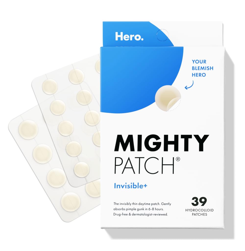 Mighty Patch Invisible Hydrocolloid Acne Pimple Patch - Ultra Thin Spot Treatment (39 Count)