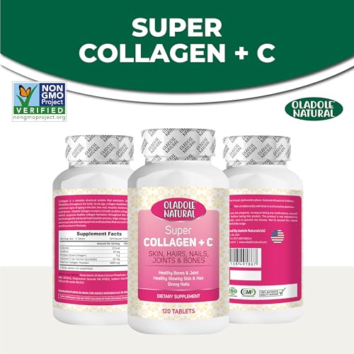 Oladole Natural Super Collagen C Tablets for Skin, Hair, Nails & Joints (120 Tablets)