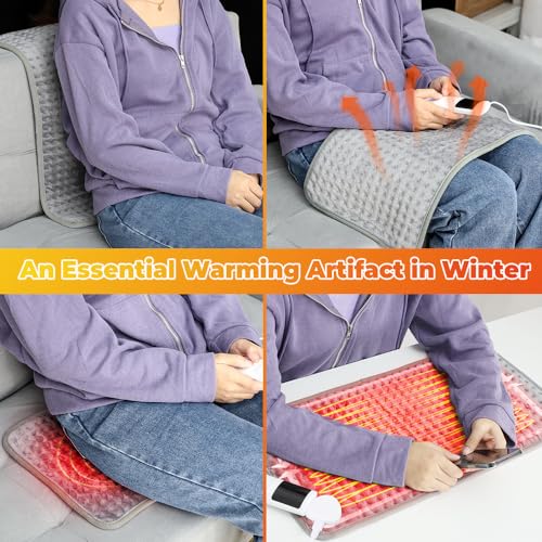 Yakiter Electric Fast Heat Pad for Back & Cramps Relief – 12" x 24"