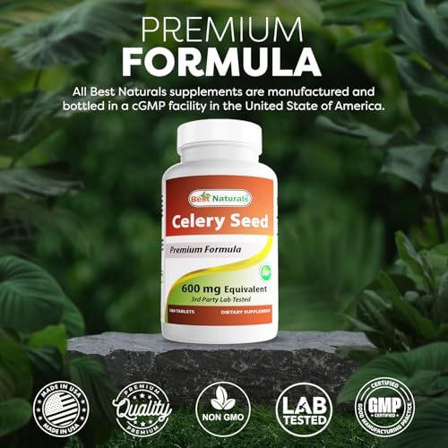 Best Naturals Celery Seed 600mg - Traditional Wellness Support, 180 Tablets