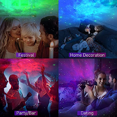Galaxy Star Projector with Bluetooth Music - 3-in-1 Nebula Night Light for Kids Room Decor